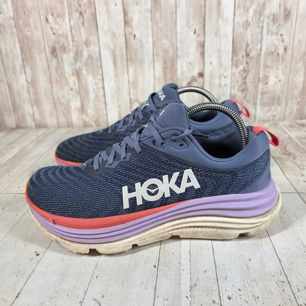 Hoka Gaviota 5 Womens 9B Navy Lilac Running Shoes 1134235-ARP Stability Sneaker
